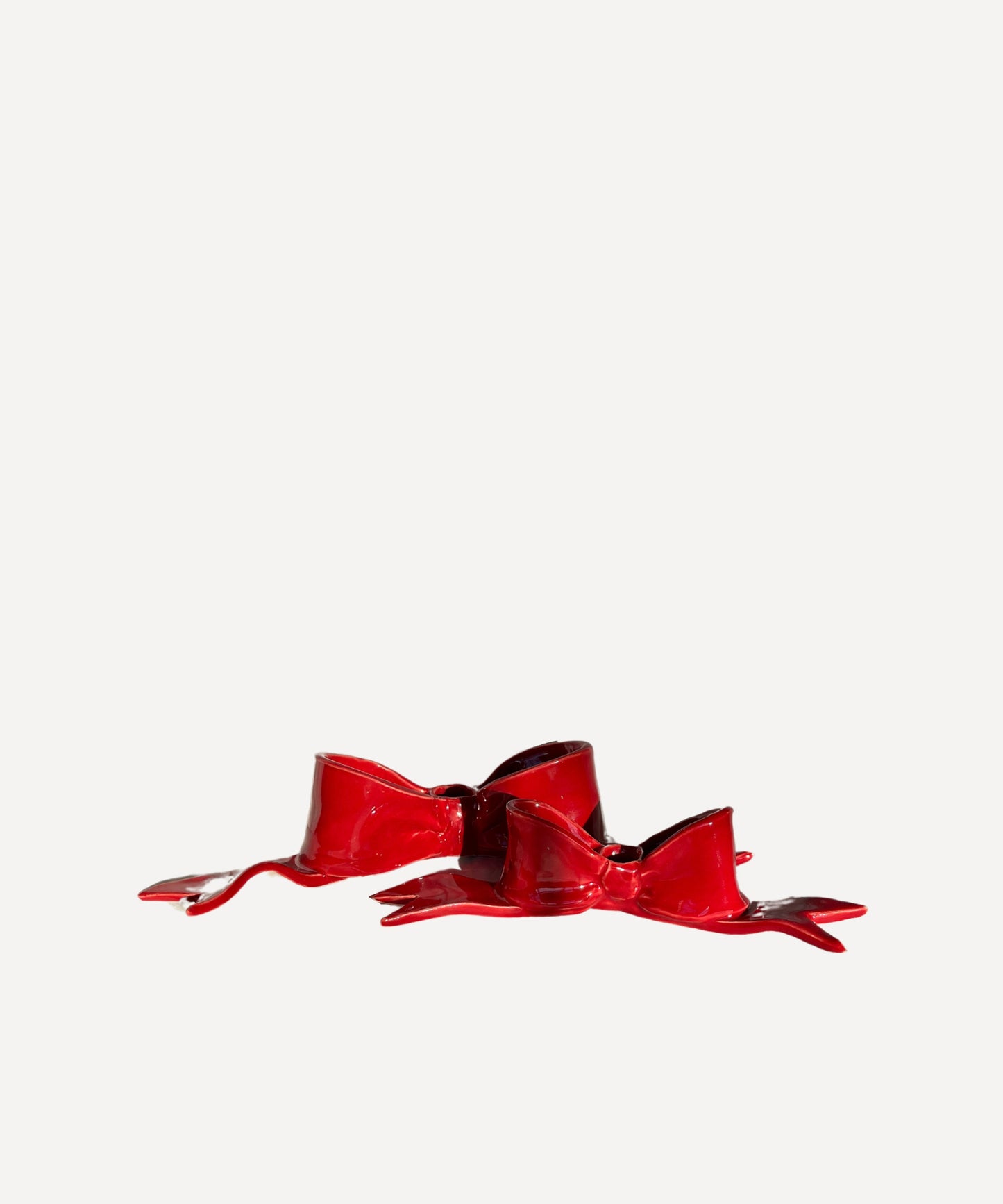 MADE TO ORDER red mini bow candlestick