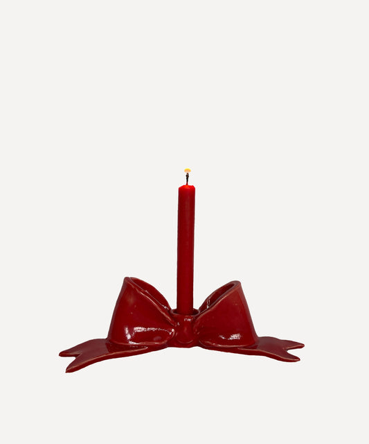 red mini bow candlestick PRE-ORDER
